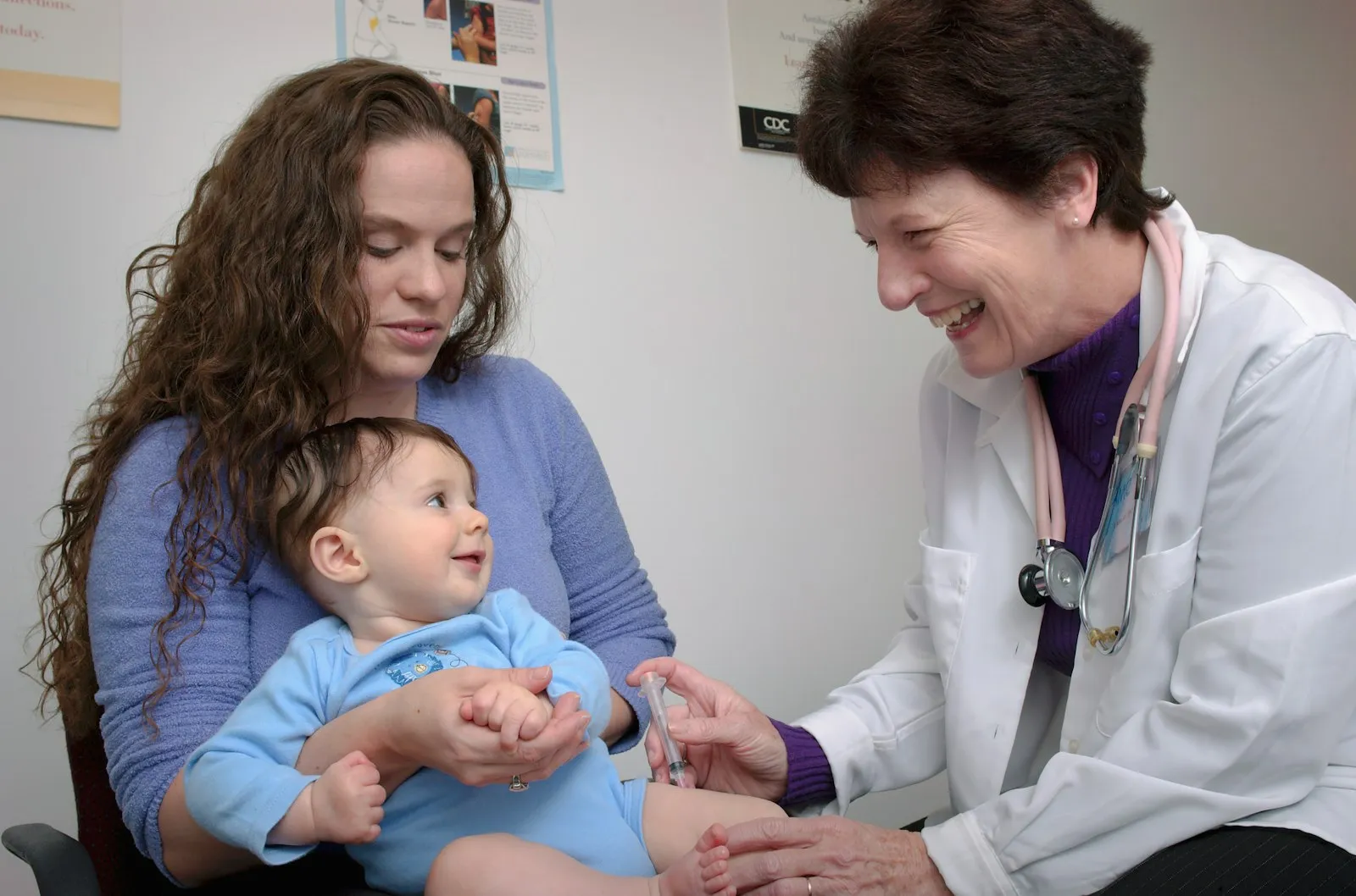 Young child being examined by a doctor