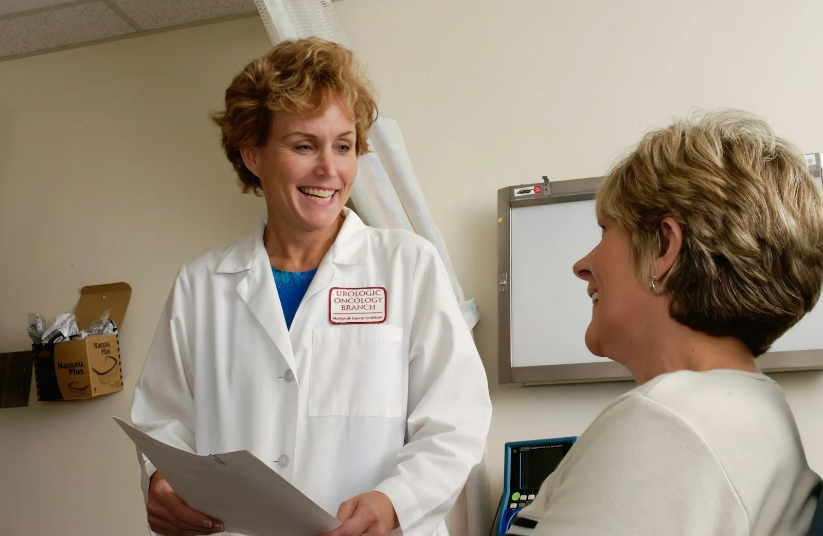 Doctor talking with a patient during an urgent care visit